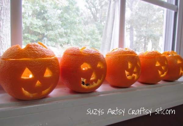 Jack O Lantern Oranges/Suzys Artsy Crafts Sitcom #Halloween #diy #pumpkins