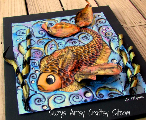 Enchanted Fish Faux Embossed Tin #recycle #pattern