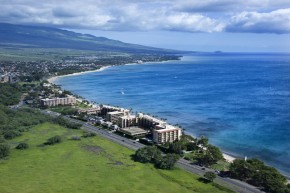 Coastline with resorts.