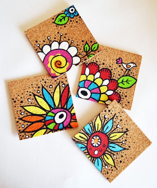 Handpainted coasters