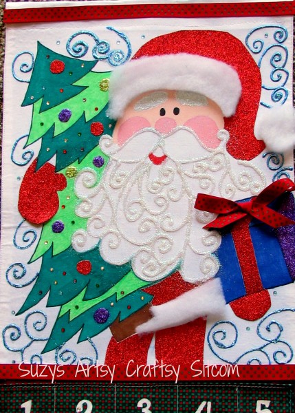 Holiday Santa Advent Calendar Tutorial / Suzys Artsy Craftsy Sitcom #pattern Holiday Santa Advent Calendar Tutorial / Suzys Artsy Craftsy Sitcom #pattern