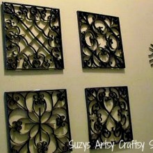 faux metal wall art created from recycled tp tubes