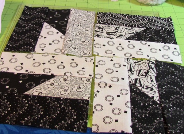 quilt pattern windmills at night