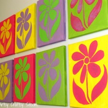 stenciled wall art flowers