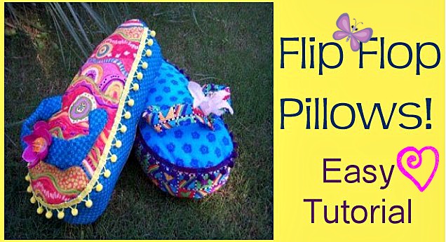 Flip flop pillow tutorial