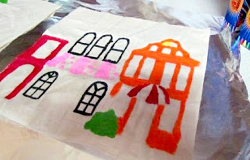 how to make batik fabric with crayons2