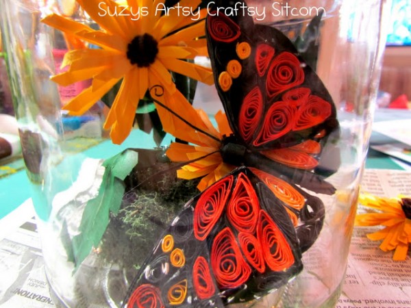 quilled butterfly in jar paper craft