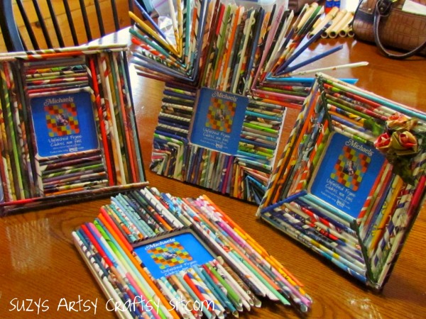 craft paper reed frames from recycled magazines