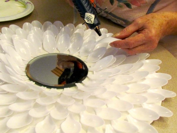 chrysanthemum mirrors made from spoons