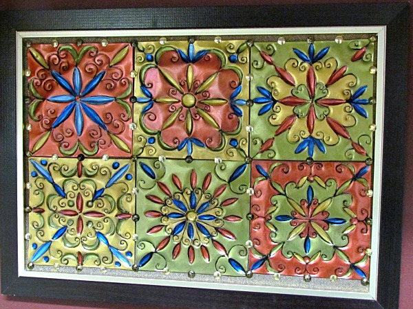 faux tin tiles from disposable cookies sheets