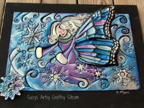 winter fairy free pattern metal embossing tutorial