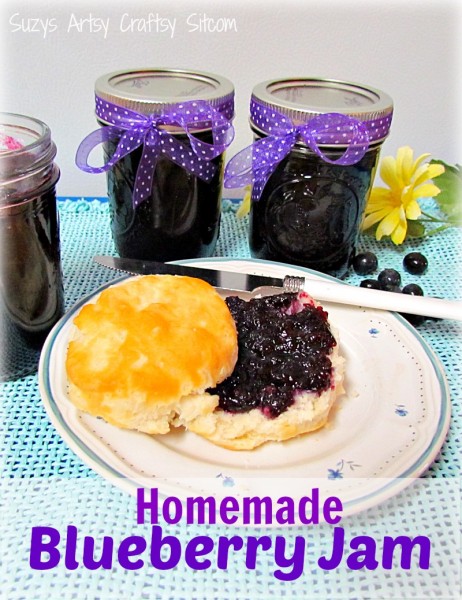 canning homemade blueberry jam