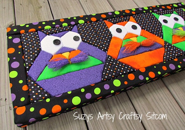 halloween hooty owls no sew quilted wall art