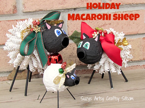 diy holiday macaroni sheep