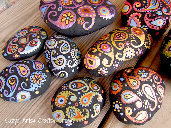 paisley painted stones diy