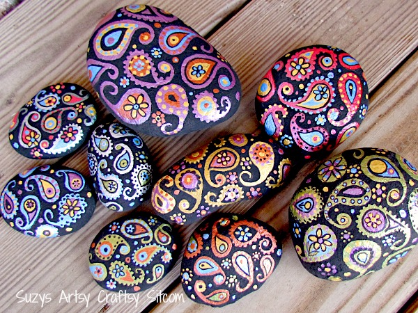 paisley painted stones diy