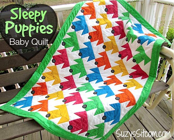 sleepy puppies baby quilt