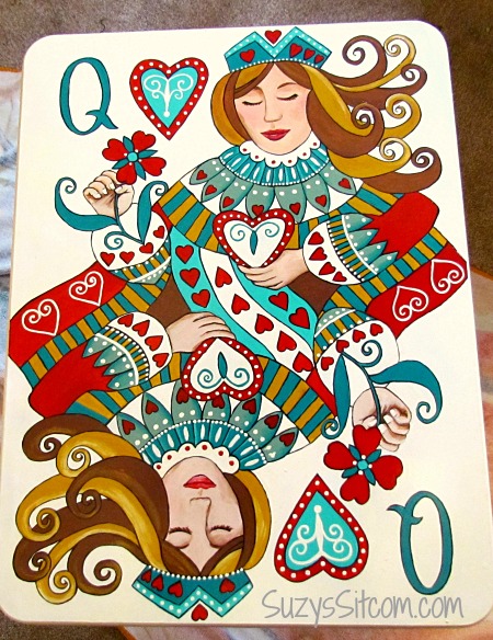 Queen of Hearts pattern - decorative painting