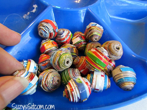 Making Paper Beads with Cereal boxes!