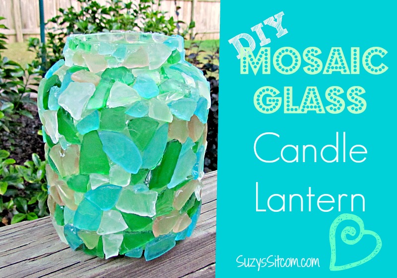 mosaic glass candle lantern