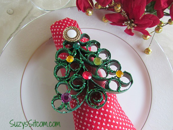 quilled christmas tree napkin rings