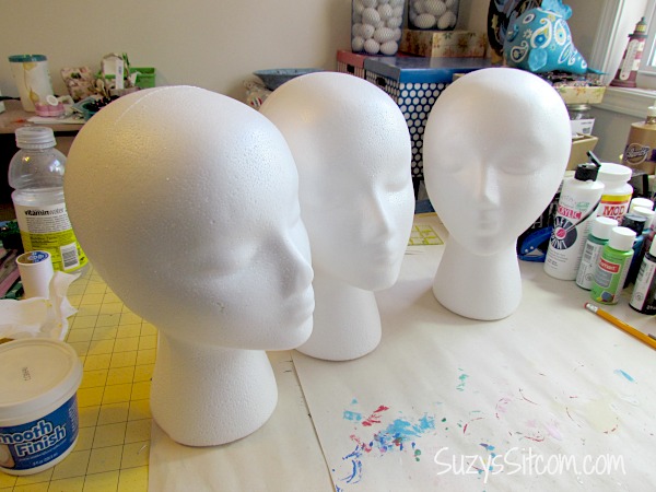 Styrofoam Head Display Stand, Foam Head Stand, Costume Mask