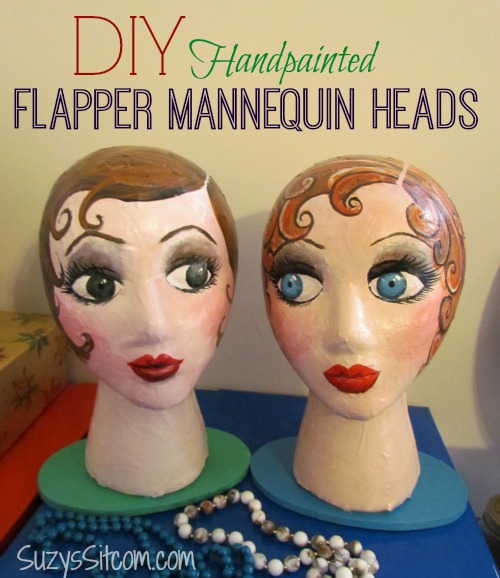 Mannequin Head Hat and Wig Stand Hand Painted Vintage Style Retro