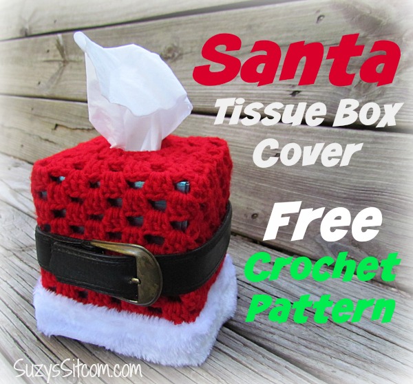crocheted santa tissue box cover pattern