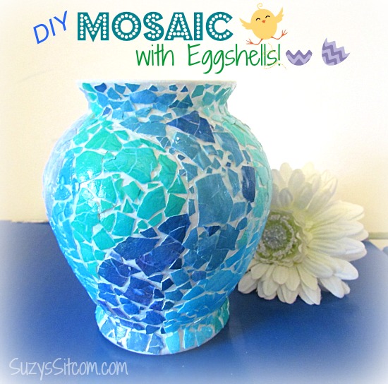 easy DIY mosaic with egg shells