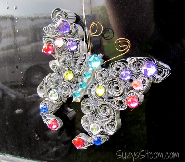 butterfly sun catcher from recycled pans