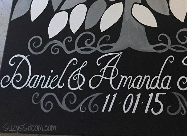 wedding guestbook on canvas