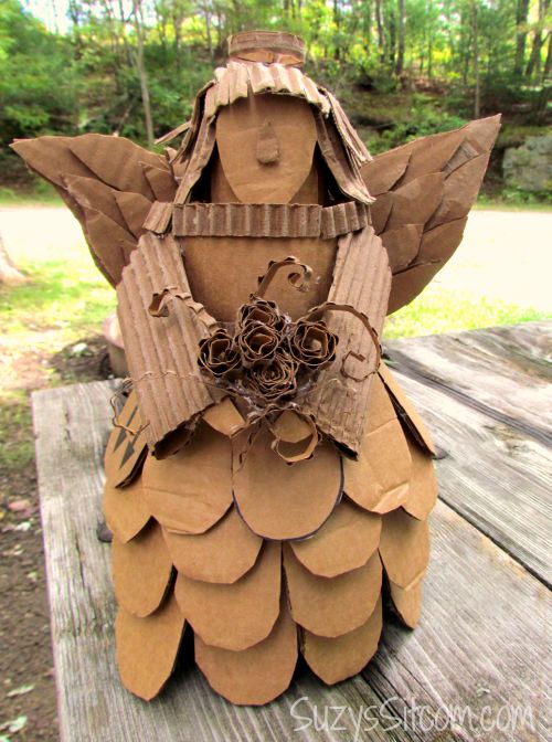 recycled cardboard angel