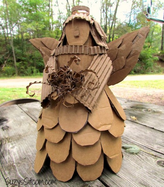 recycled cardboard angel