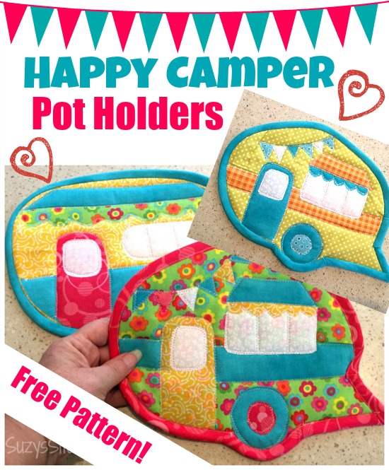 Happy Camper Pot Holders free pattern!