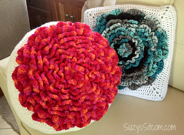 Crochet Rose Cushion Pattern Rose Pillow Crochet Photo Tutorial Crochet  Pattern 