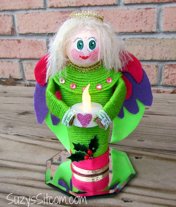 Easy Angel Votives made with paper towel tubes!