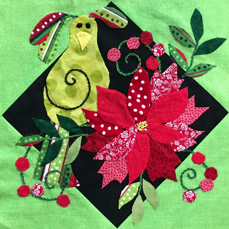 Holiday for the Birds Sew Along- Block 5- Poinsettia