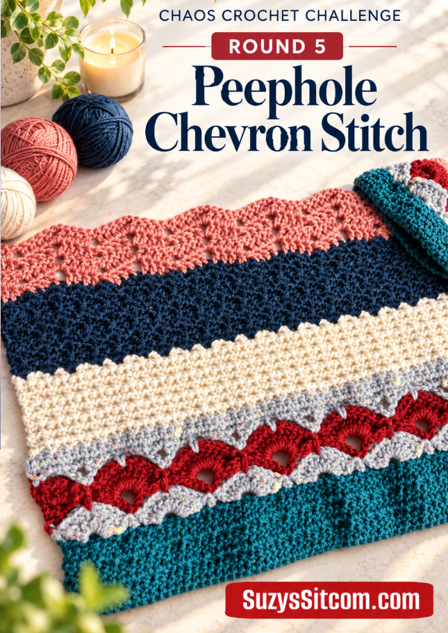 Chaos Crochet Challenge- Peephole Chevron Stitch